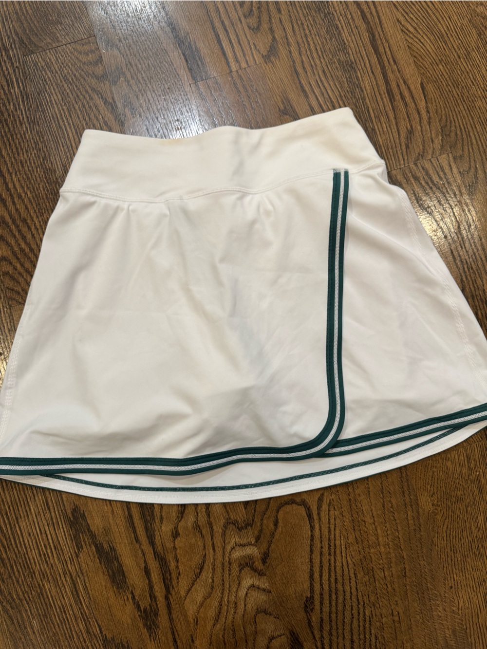 Athleta White Skirt with Green Trim